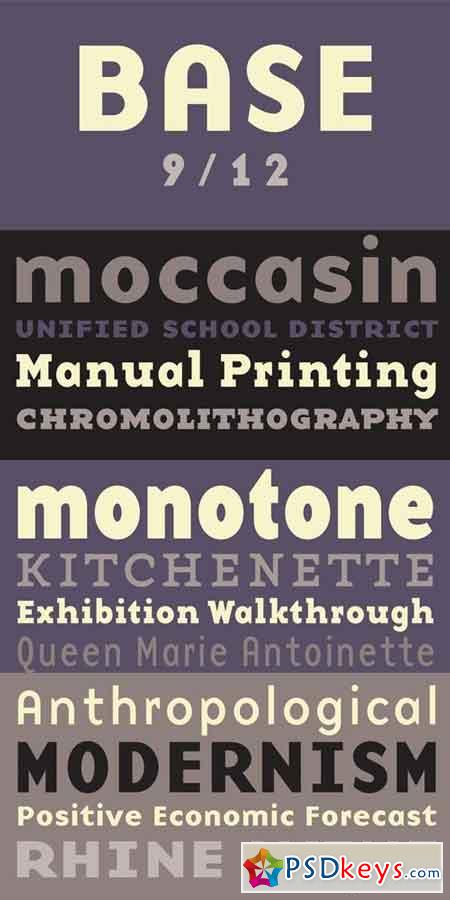 Base 9 and 12 Font Family $299