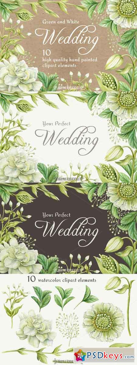 Wedding watercolor clipart elements 742864