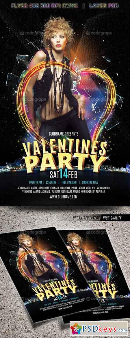 Valentines Party Flyer Template 5234