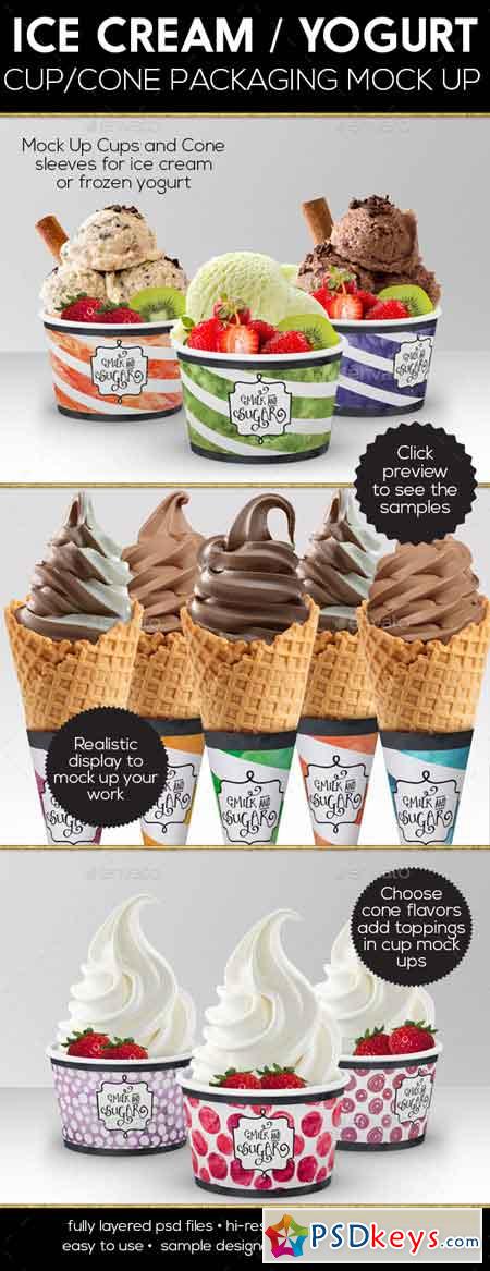 Packaging Mock Up Ice Cream Yogurt Cup Cone 16508063