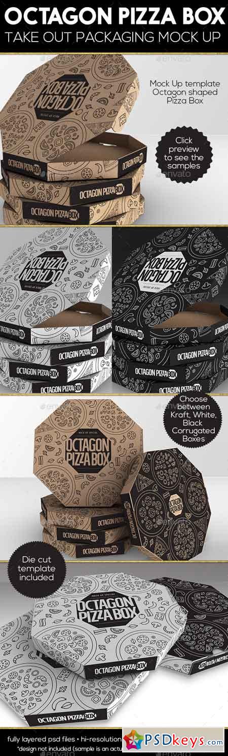 Packaging Mock up Octagon Pizza Box 16687742