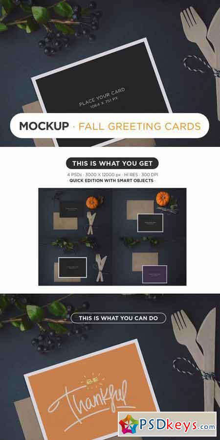 Fall Greeting Card MockUp 97465