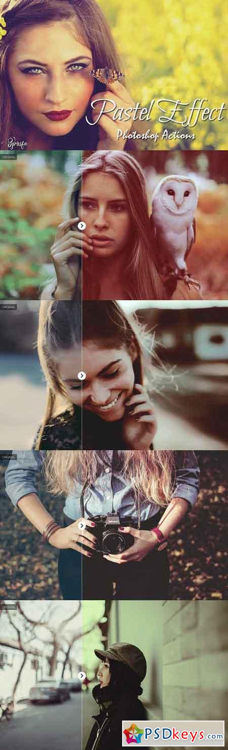 40 Pastel Effect Photoshop Actions 648383