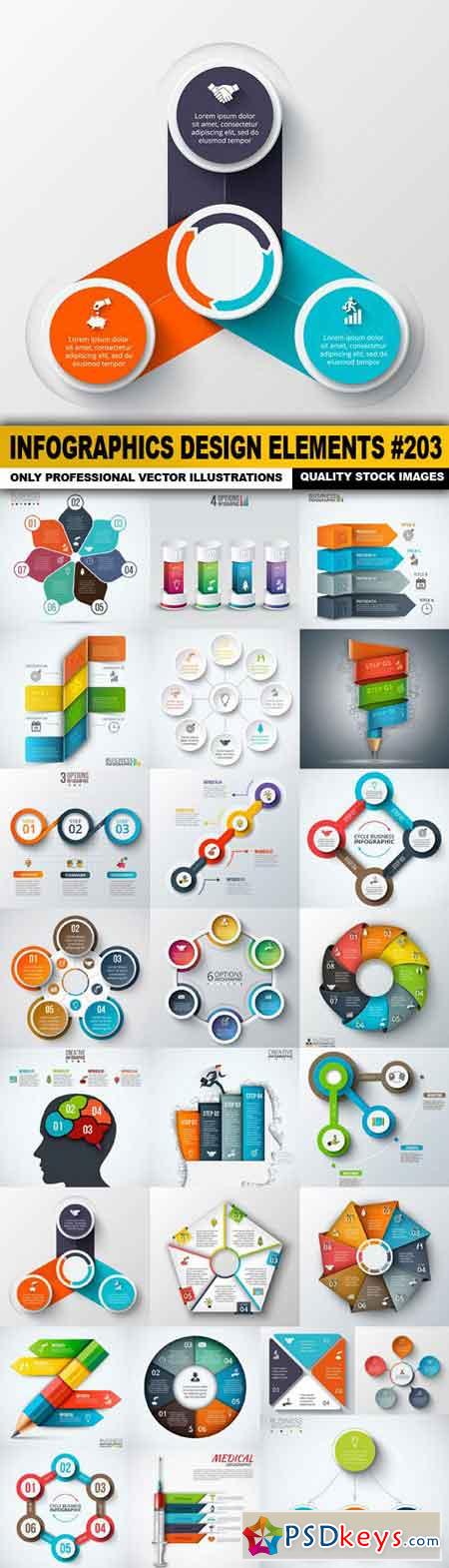 Infographics Design Elements #203 - 25 Vector