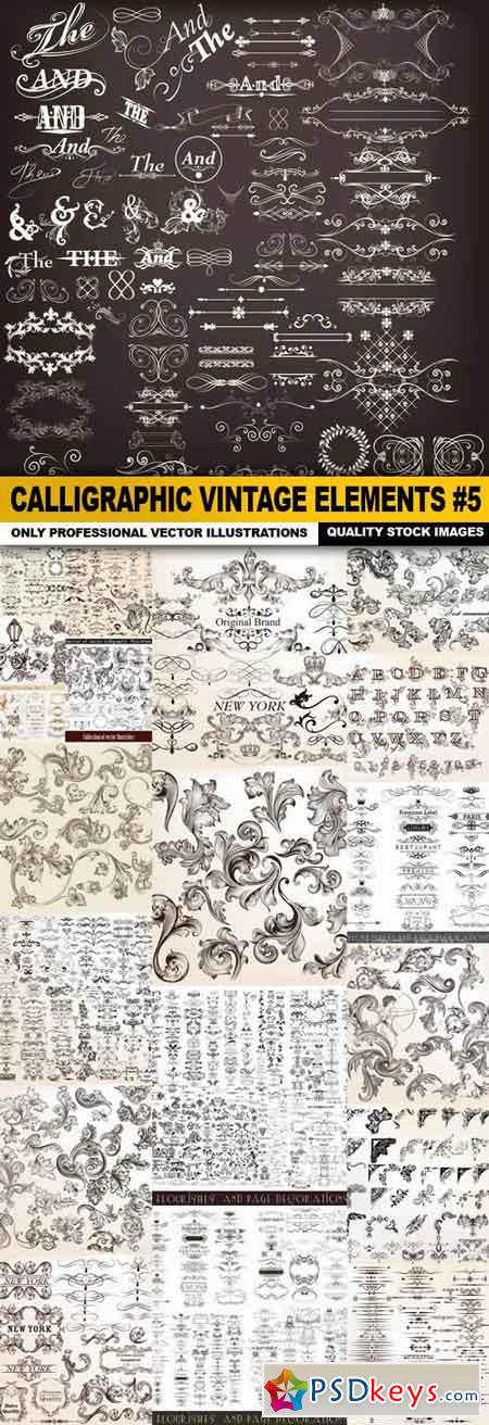 Calligraphic Vintage Elements #5 - 20 Vector