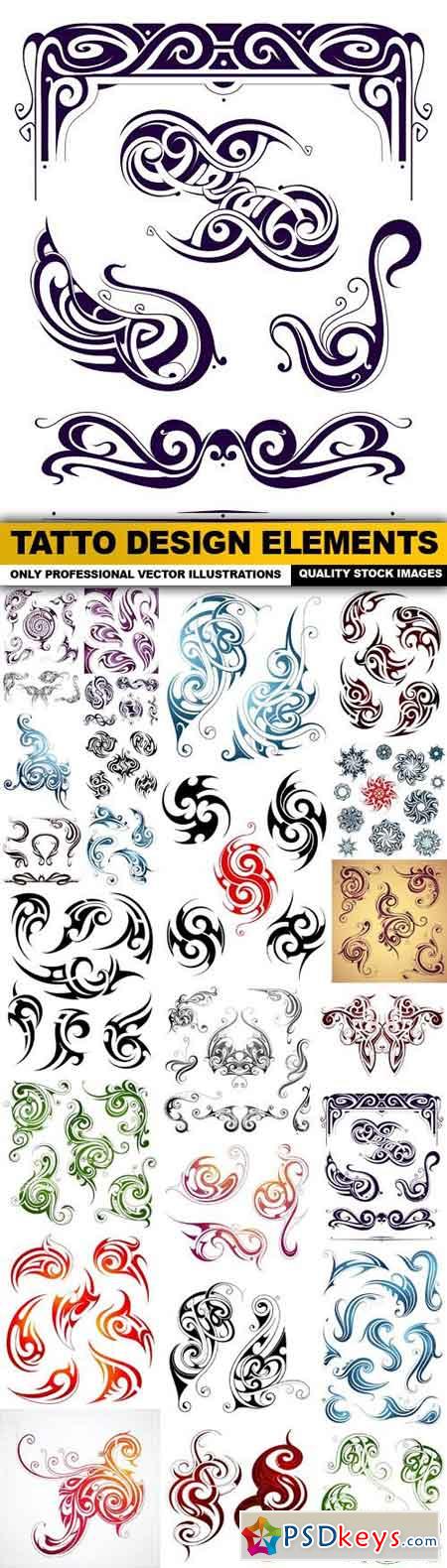 Tatto Design Elements - 25 Vector