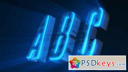 Alphabet 3D Neon LED - Abc And Social Media Icons - After Effects Projects