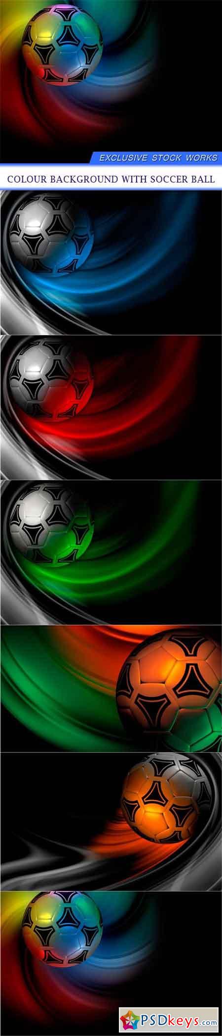 Colour background with soccer ball 6X JPEG