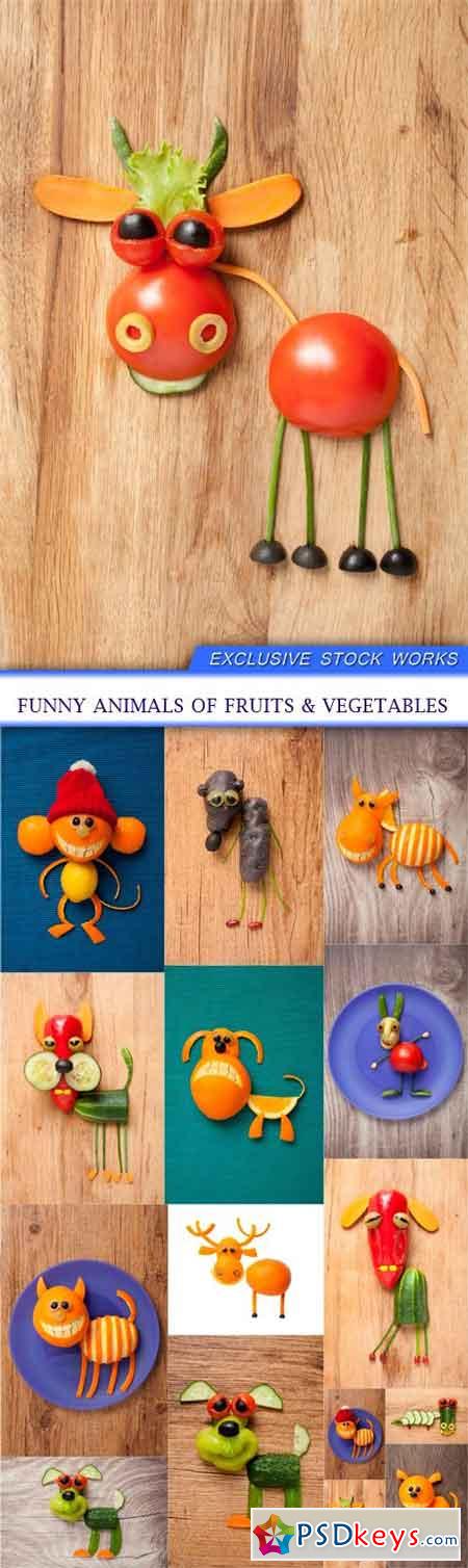 FUNNY ANIMALS OF FRUITS & VEGETABLES 15x JPEG