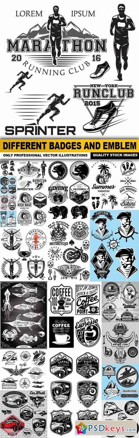 Different Badges And Emblem - 20 Vector
