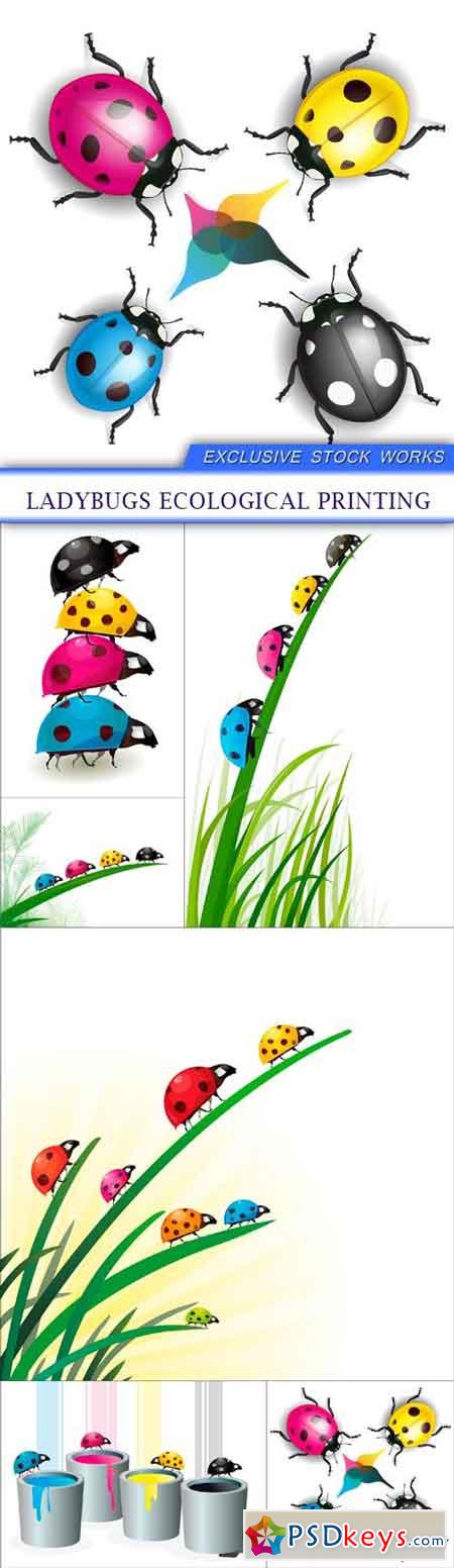 Ladybugs ecological printing 6X EPS
