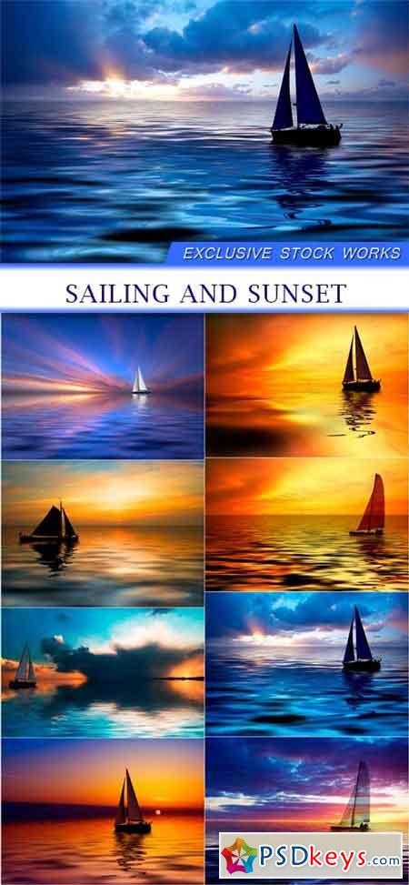 Sailing and sunset 8X JPEG