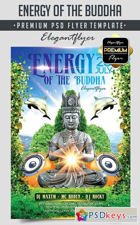 Energy Of The Buddha  Flyer PSD Template + Facebook Cover