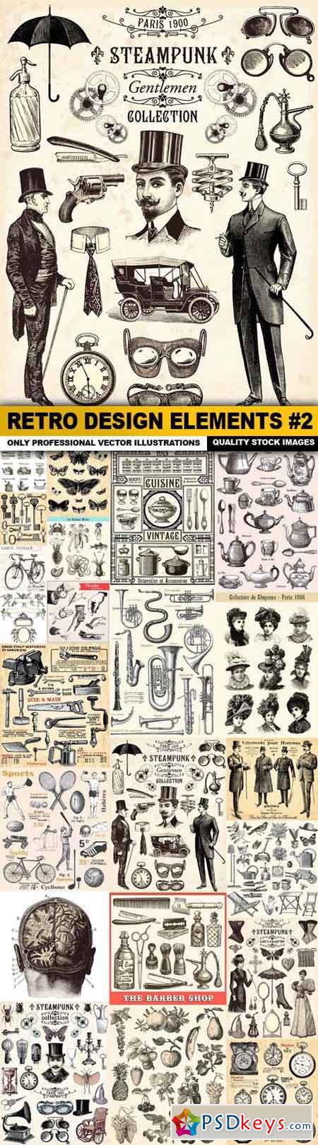 Retro Design Elements #2 - 22 Vector