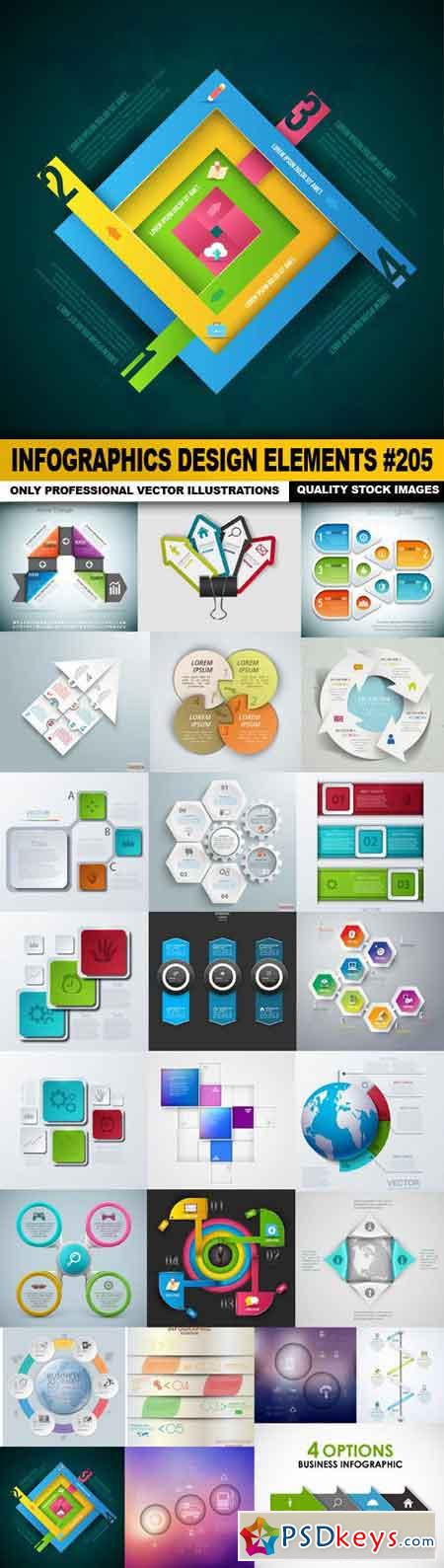 Infographics Design Elements #205 - 25 Vector