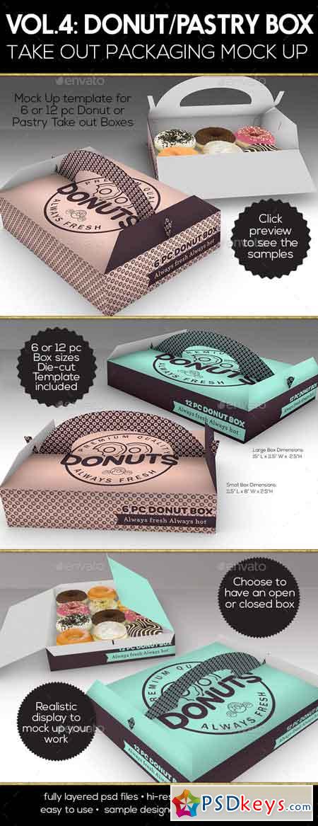Packaging Mock Up Donut or Pastry Take Out Carrier Boxes VOL.4 16870000
