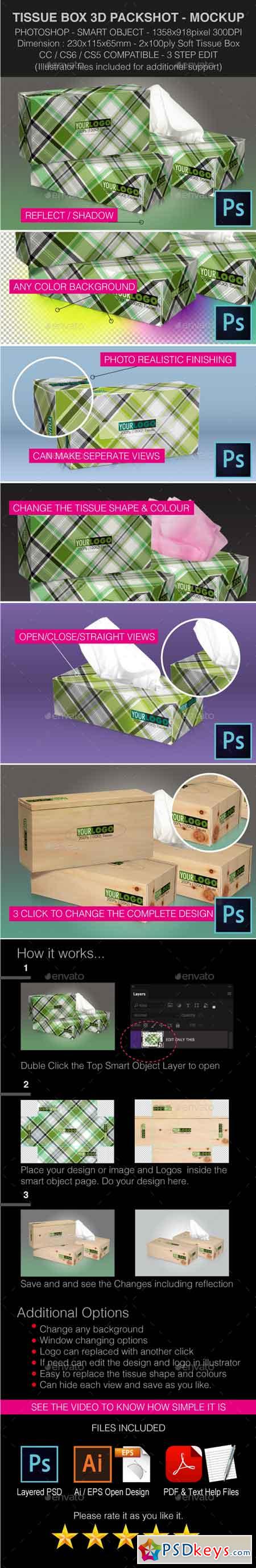 Tissue Box 3D Perspective Mockups PSD 16822264