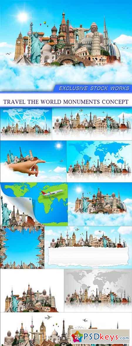 Travel the world monuments concept 11X JPEG