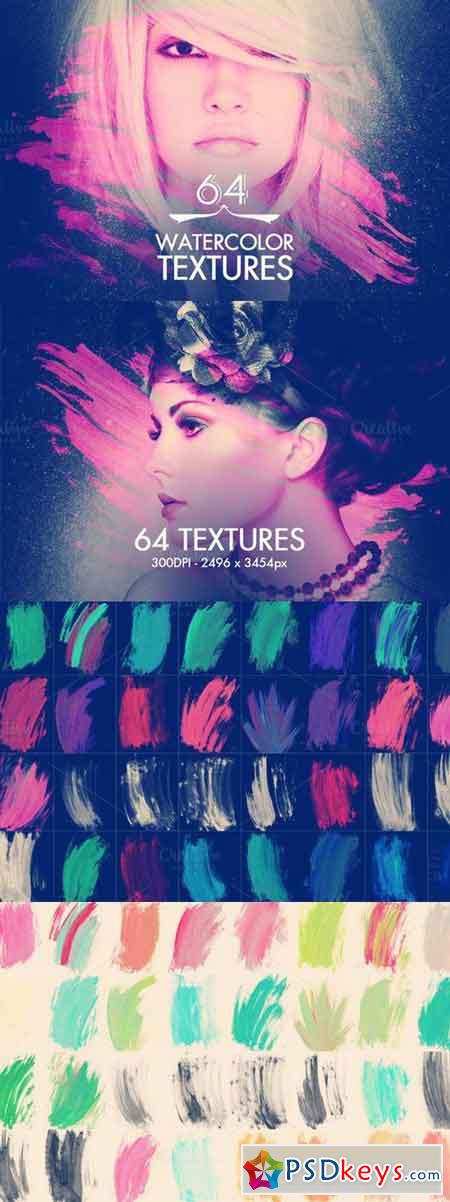 64 Watercolor Textures 44946