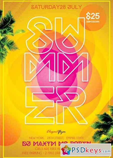 Summer V3 Flyer PSD Template + Facebook Cover