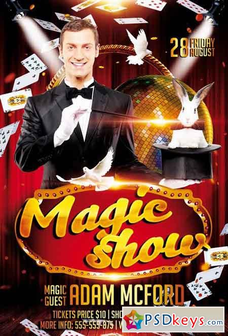 Magic Show PSD Flyer Template + Facebook Cover