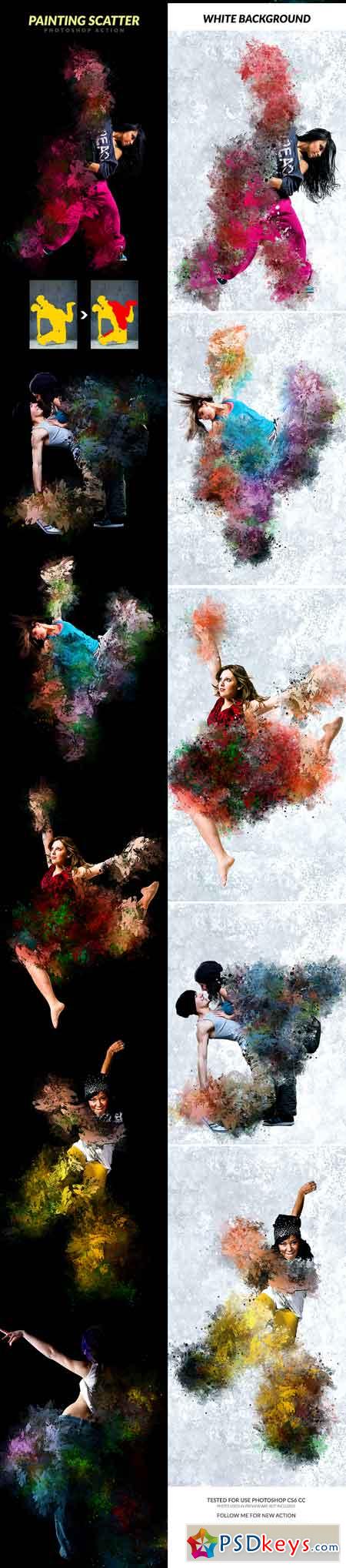 Painting Scatter Photoshop Action 16828368