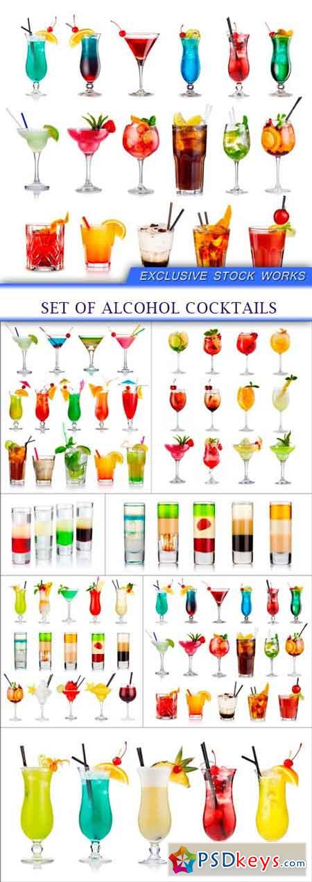 Set of alcohol cocktails 7X JPEG