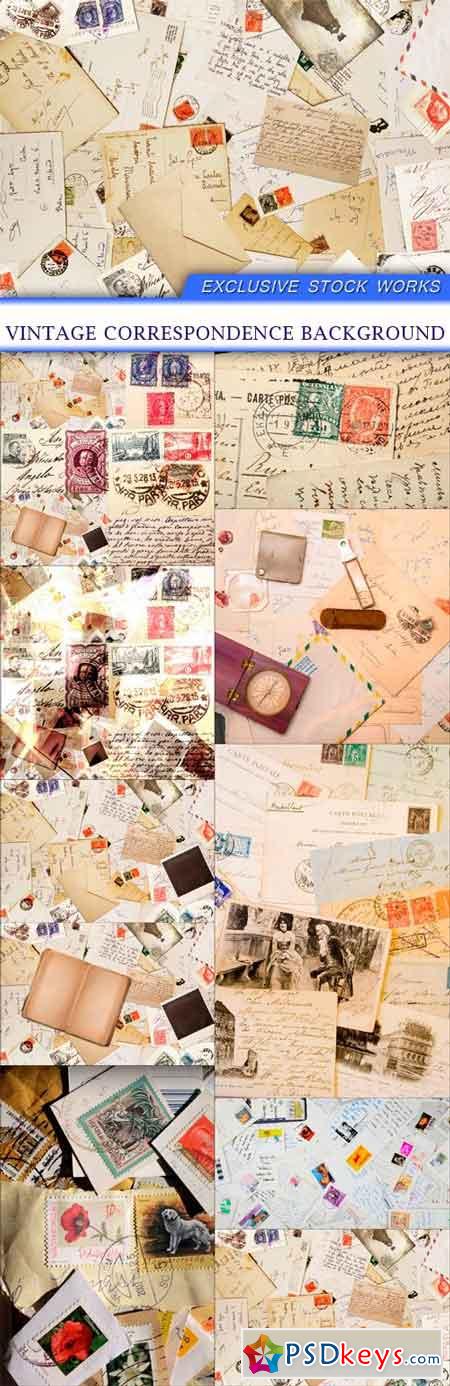 Vintage correspondence background 10X JPEG