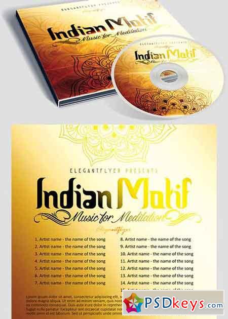 Indian Motif CD Cover PSD Template