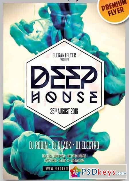 Deep House Flyer PSD Template + Facebook Cover
