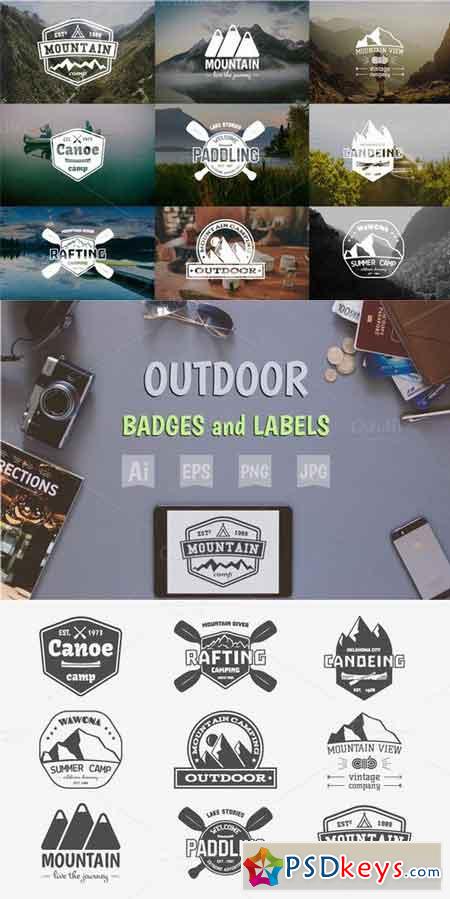 9 Extreme Outdoor Badges and Labels 341807