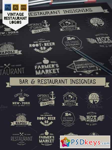 Vintage Restaurant & Bar Insignias 322922
