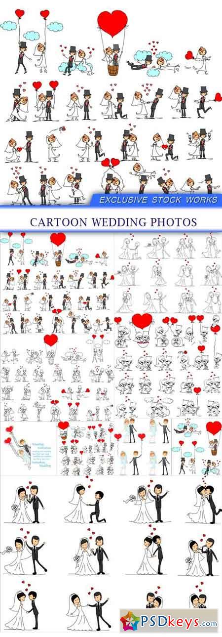 Cartoon wedding photos 9x JPEG