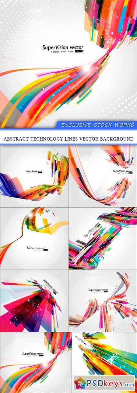 Abstract technology lines vector background 8X EPS