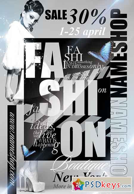 Fashion Boutique PSD Flyer Template + Facebook Cover