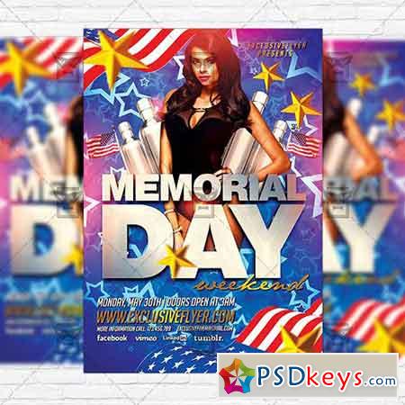 Memorial Day Weekend  Premium Flyer Template + Instagram Size Flyer