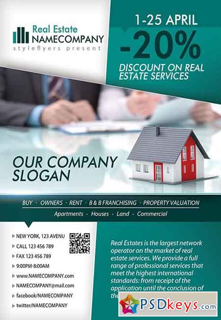 Real Estate PSD Flyer Template + Facebook Cover 3