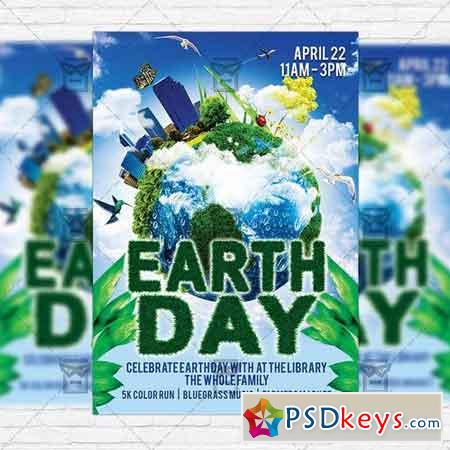 Earth Day Celebration  Club and Party Flyer PSD Template