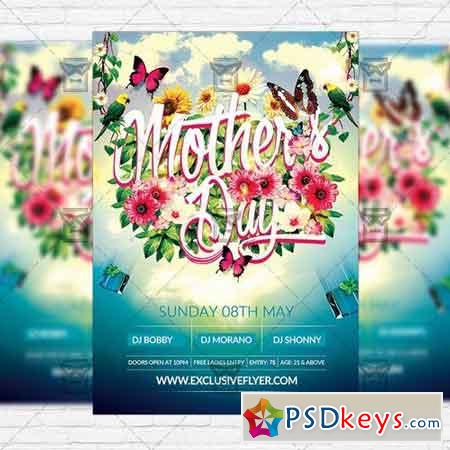Mothers Day  Premium Flyer Template + Facebook Cover