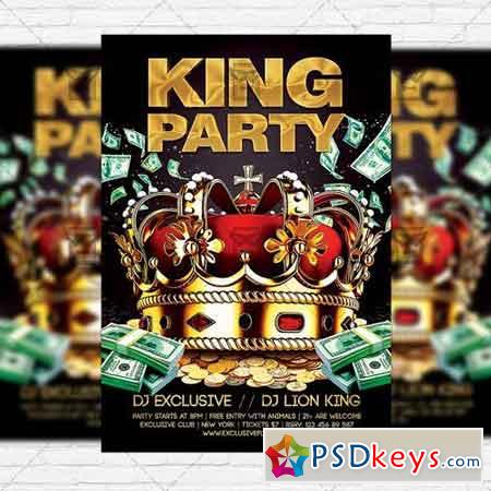 King Party  Premium Flyer Template + Facebook Cover