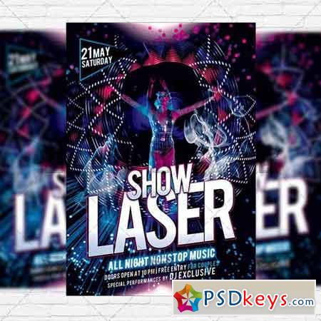 Laser Show  Premium Flyer Template + Facebook Cover