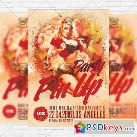 Pin Up Party  Premium Flyer Template + Facebook Cover