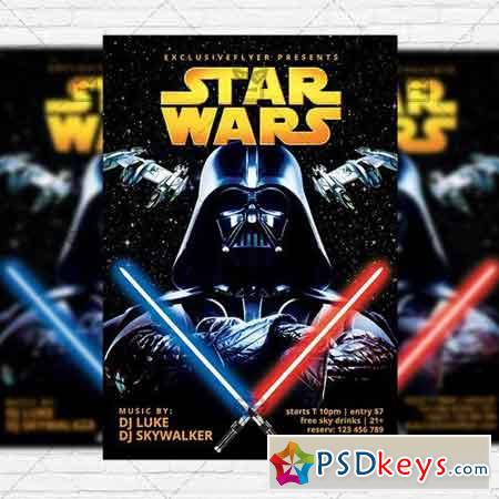 Star Wars  Club and Party Flyer PSD Template