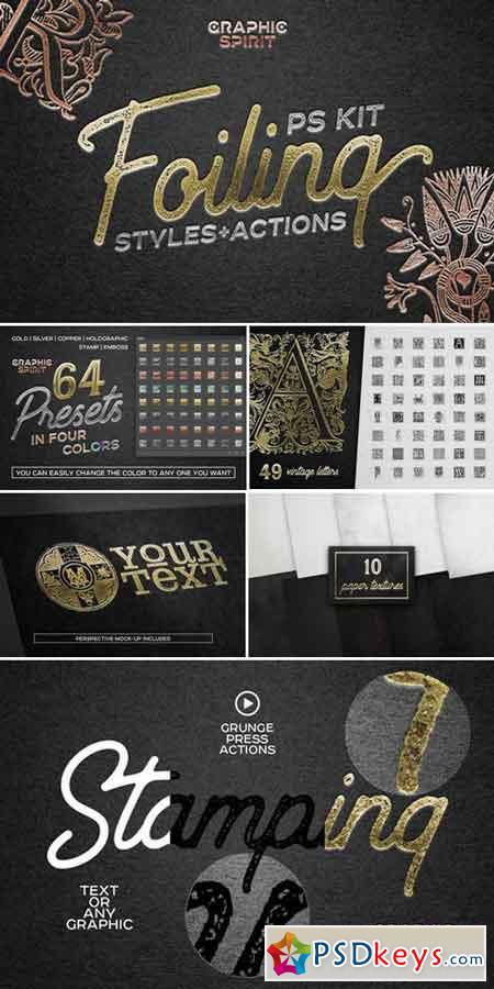 FOILING Styles+Actions Photoshop Kit 772494