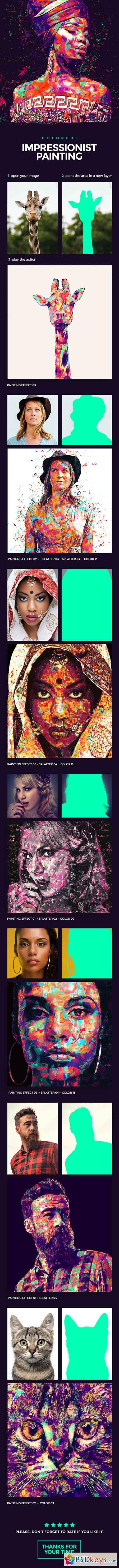 Colorful Impressionist Painting Photoshop Action 16924846
