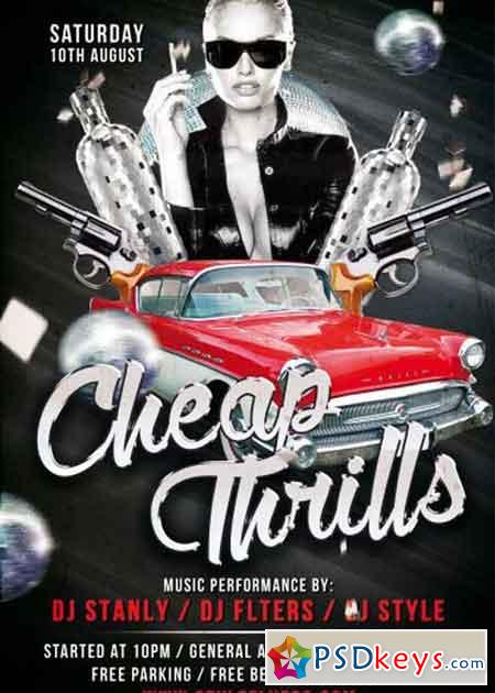 Cheap Thrills Party PSD Flyer Template