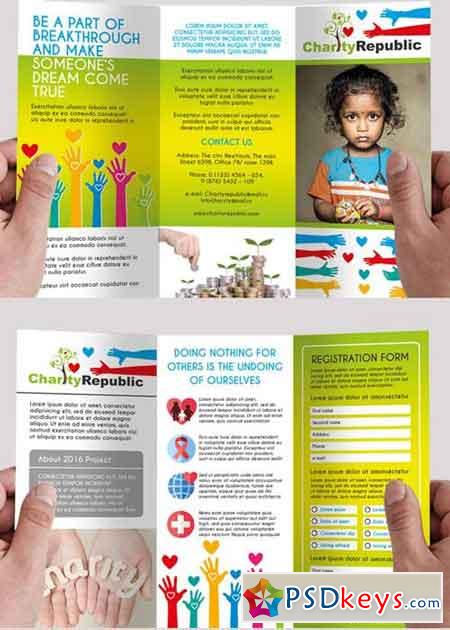 Charity Premium Tri-Fold PSD Brochure Template 2