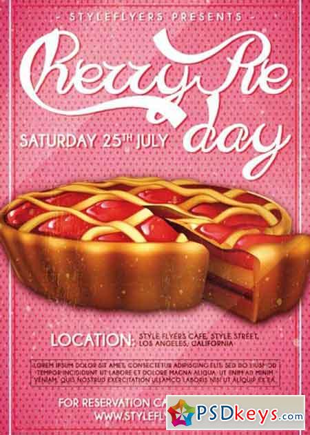 Cherry Pie Day PSD Flyer Template
