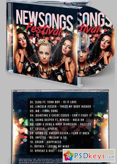 New SongS CD Cover PSD Template