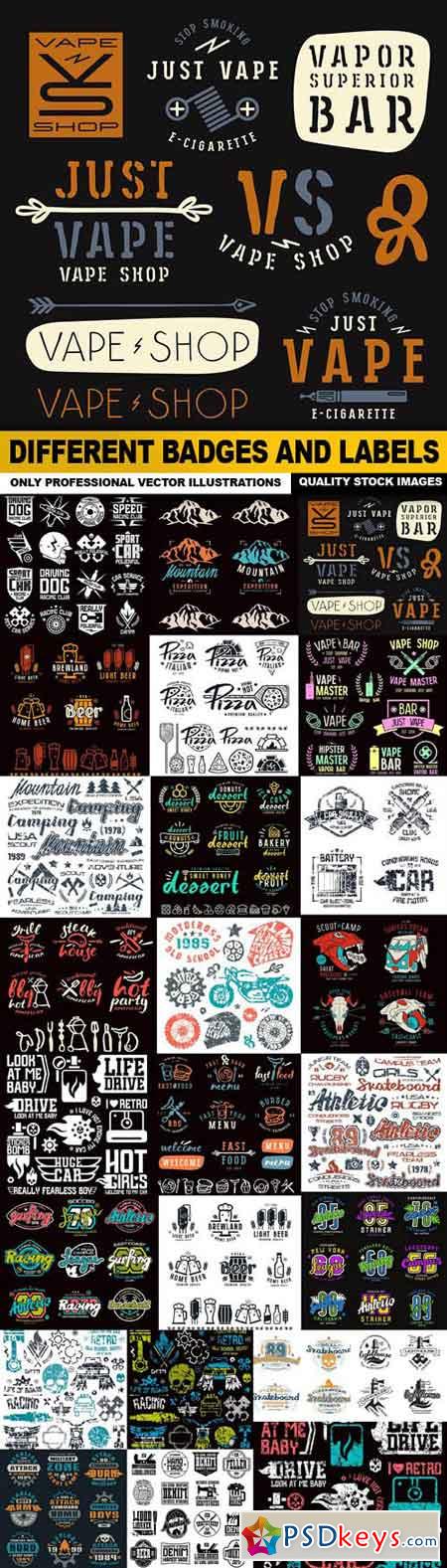 Different Badges And Labels - 25 Vector